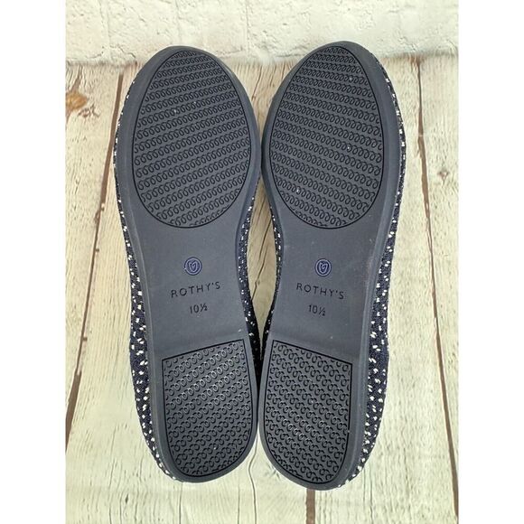 NEW! ROTHY'S blue white polka dot flat ballerina shoes 10.5 - Picture 6 of 9